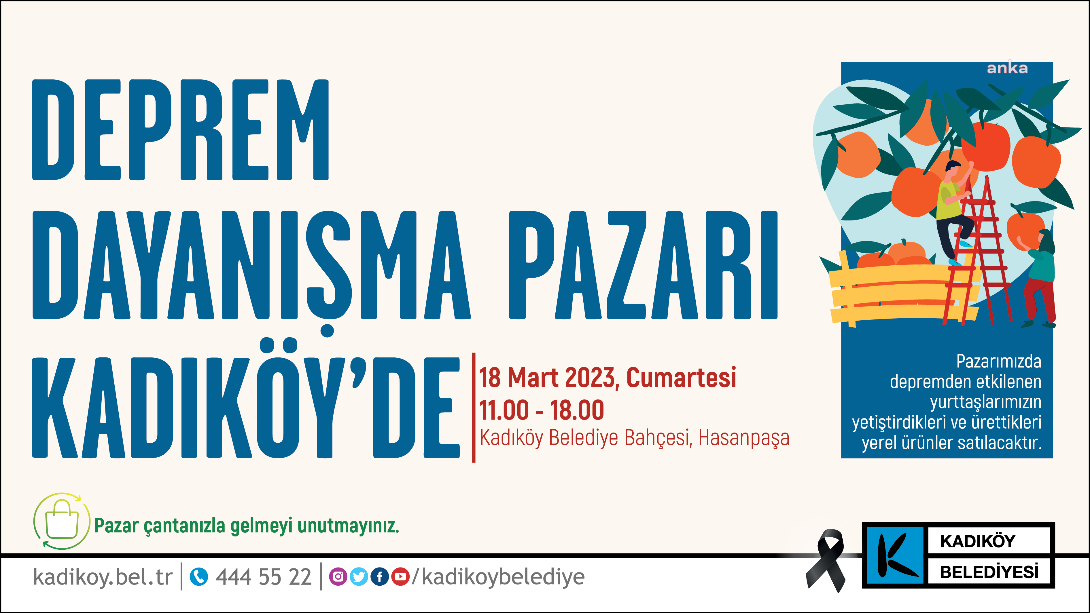KADIKÖY’DE, DEPREMZEDE YEREL ÜRETİCİLERLE DAYANIŞMA PAZARI KURULUYOR