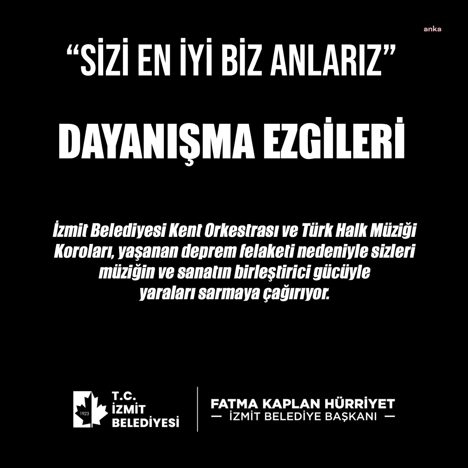 İZMİT BELEDİYESİ’NİN KOROLARI DEPREM BÖLGESİ İÇİN DAYANIŞMAYA DESTEK VERECEK
