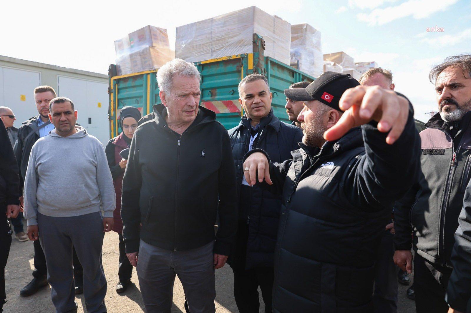 FİNLANDİYA CUMHURBAŞKANI NİİNİSTÖ, DEPREM BÖLGESİ KAHRAMANMARAŞ’I ZİYARET ETTİ
