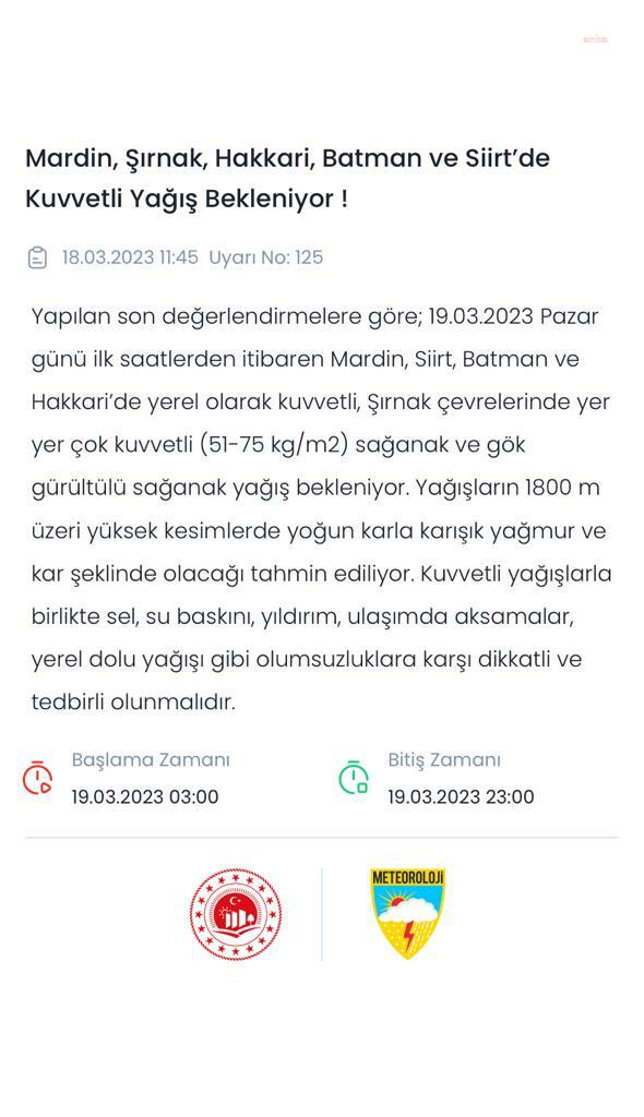 METEOROLOJİ’DEN 5 İL İÇİN KUVVETLİ YAĞIŞ VE SEL UYARISI