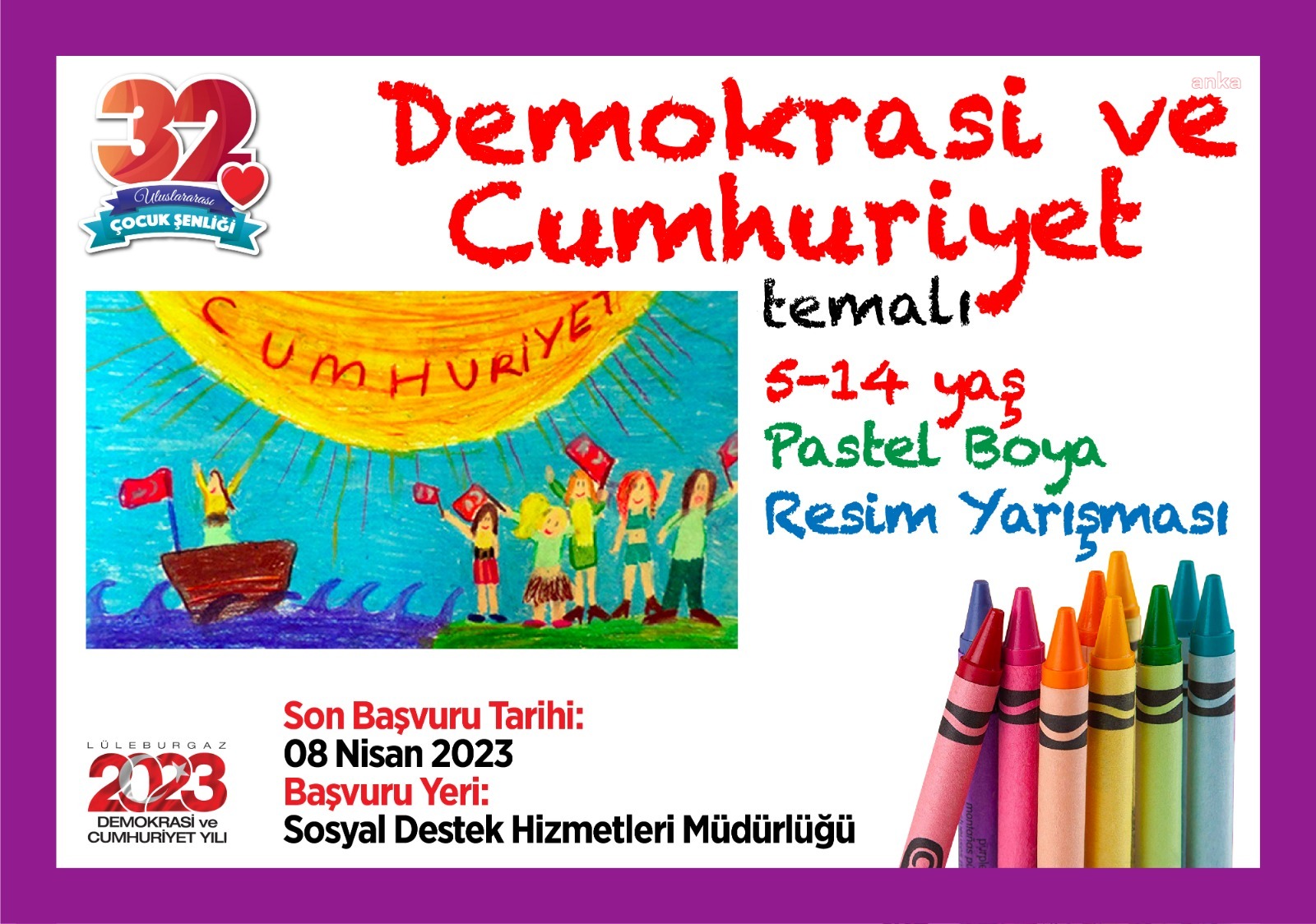 LÜLEBURGAZ’DA ‘23 NİSAN ÇOCUK ŞENLİĞİ RESİM YARIŞMASI’NA BAŞVURULAR BAŞLIYOR