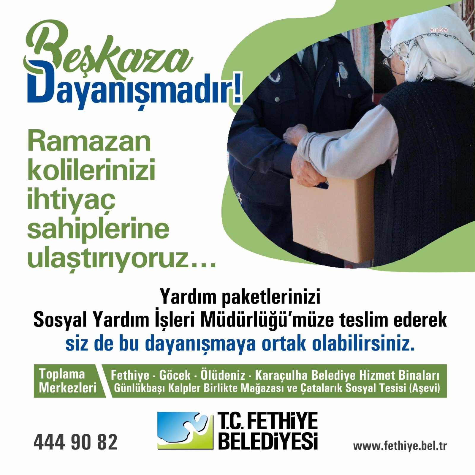 FETHİYE BELEDİYESİ,  İHTİYAÇ SAHİBİ YURTTAŞLARA GIDA KOLİSİ DAĞITMAYA DEVAM EDİYOR