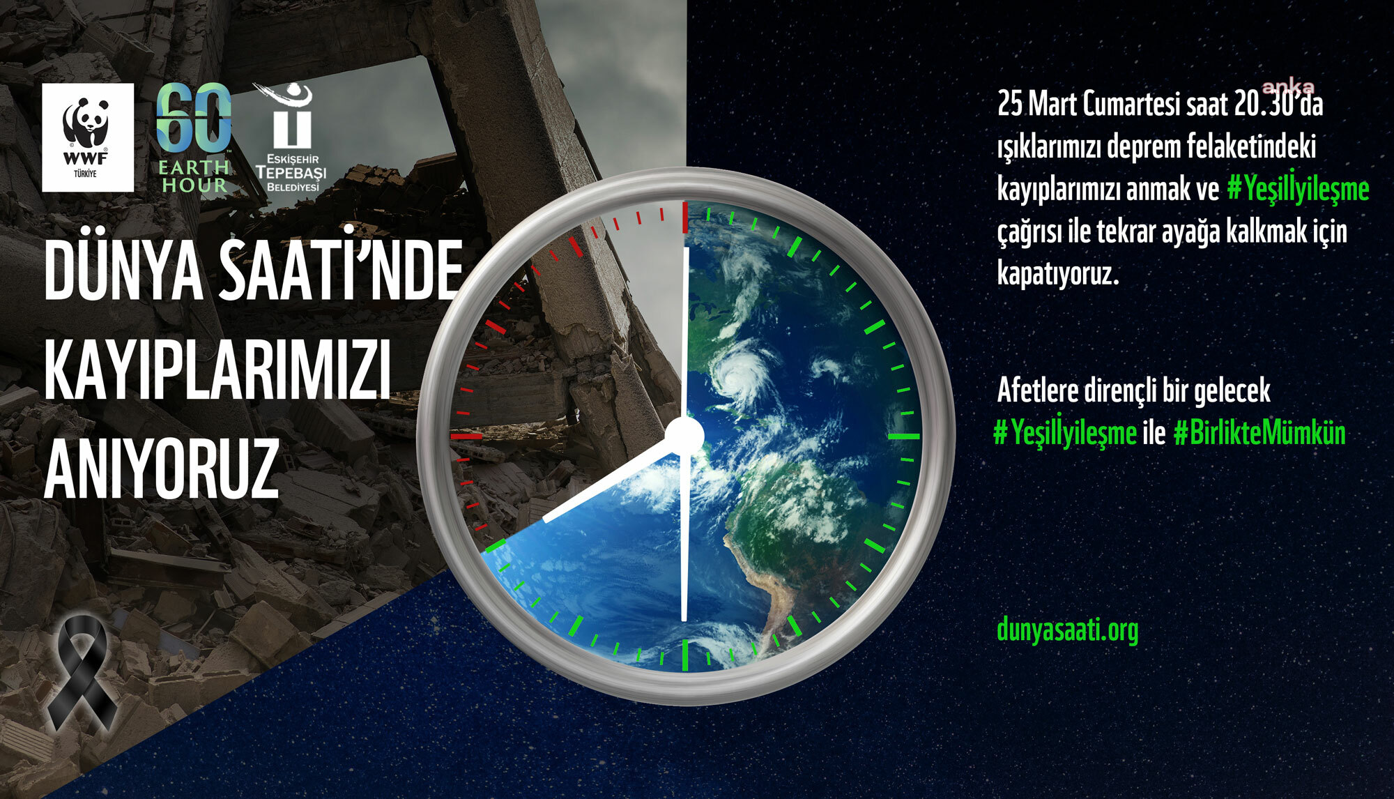 TEPEBAŞI’NDA IŞIKLAR DEPREMDE YİTİRİLENLER İÇİN KAPATILACAK