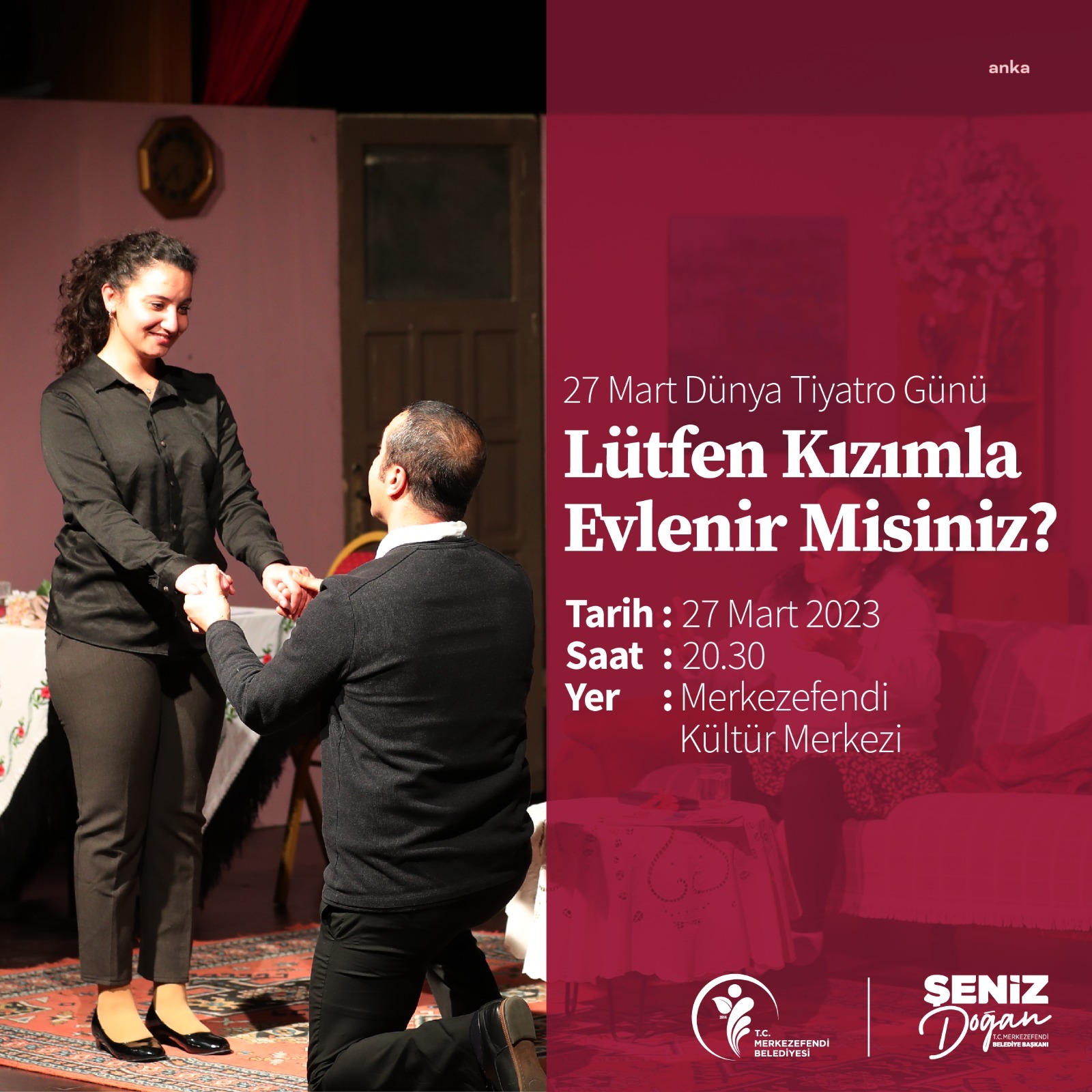 MERKEZEFENDİ KENT TİYATROSU, 27 MART’TA SAHNEDE OLACAK