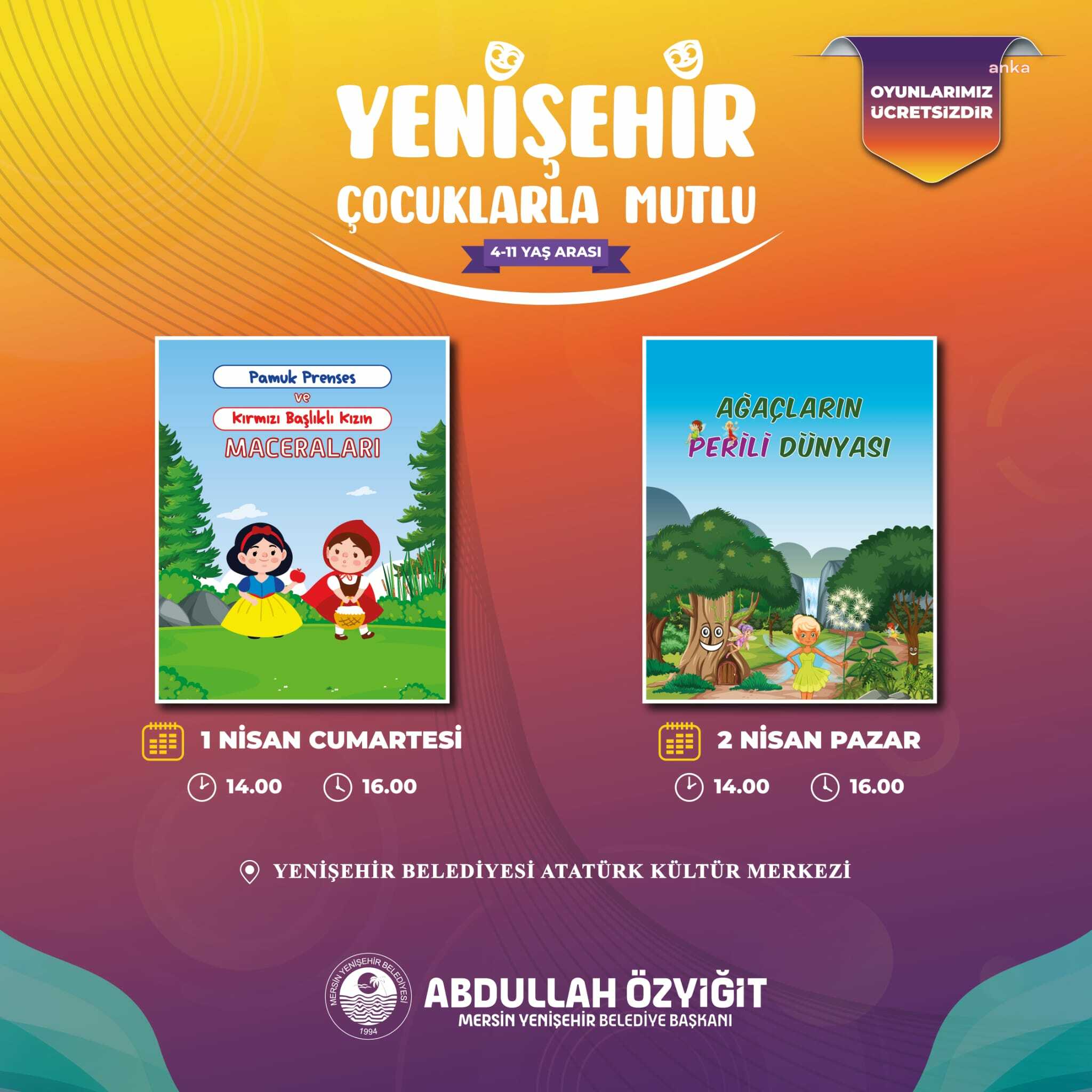 MERSİN YENİŞEHİR BELEDİYESİ SAHNELERİNİ HATAYLI TİYATROCULARA AÇTI