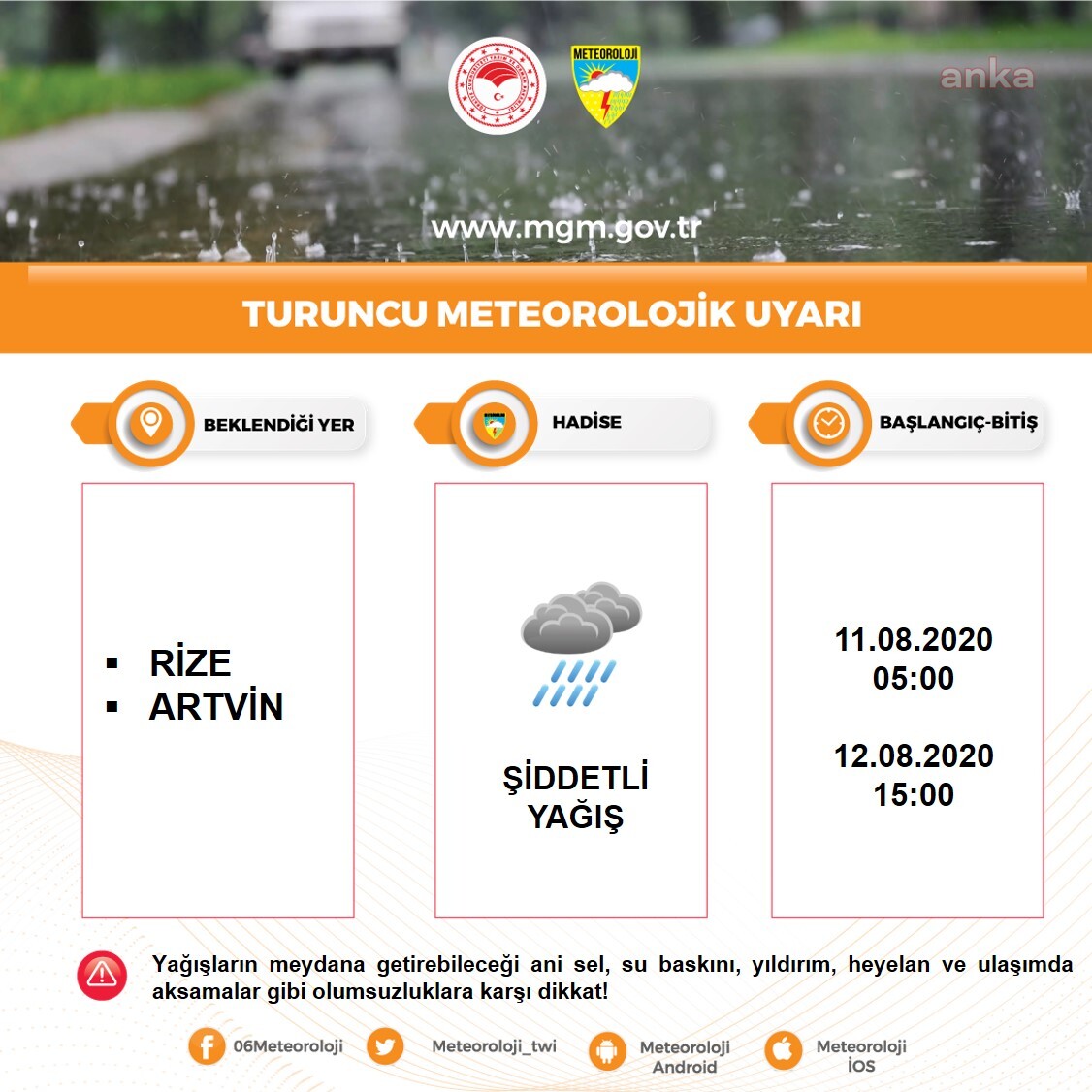 METEOROLOJİ'DEN 3 İL İÇİN KRİTİK UYARI