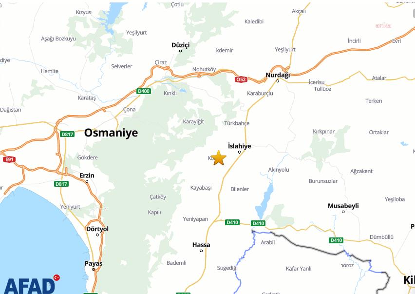 GAZİANTEP İSLAHİYE’DE, 4.3 BÜYÜKLÜĞÜNDE DEPREM OLDU