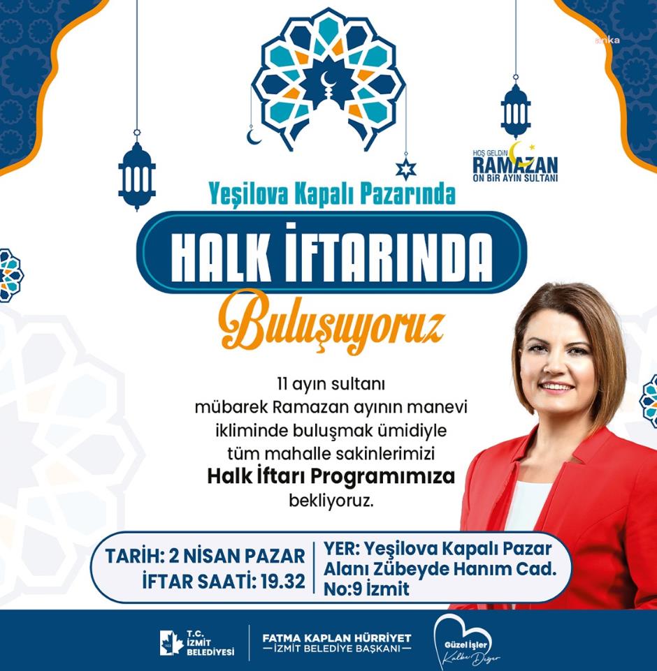 İZMİT BELEDİYESİ'NDEN YEŞİLOVA MAHALLESİ'NDE İFTAR PROGRAMI