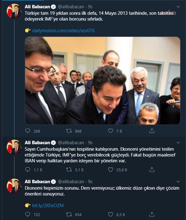 ALİ BABACAN, CUMHURBAŞKANI RECEP TAYYİP ERDOĞAN’IN ELEŞTİRİLERİNE CEVAP VERDİ