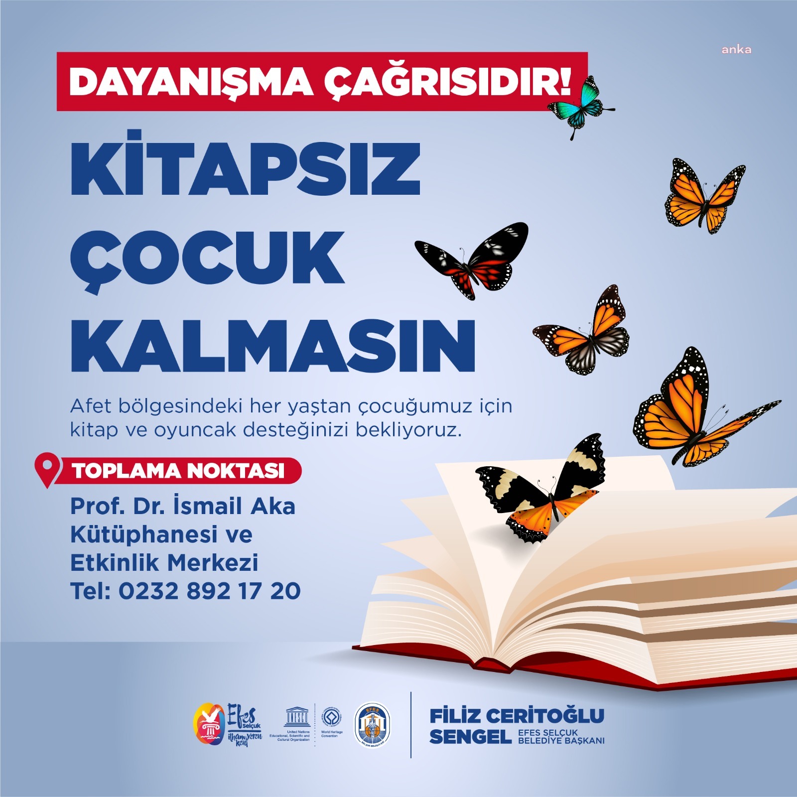 EFES SELÇUK BELEDİYESİ’NDEN DEPREM BÖLGESİ İÇİN KİTAP ÇAĞRISI