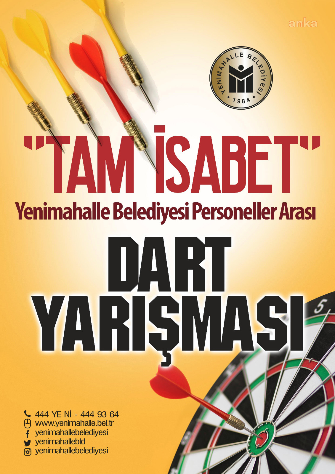 YENİMAHALLE BELEDİYESİ'NDEN PERSONELE ÖZEL DART TURNUVASI
