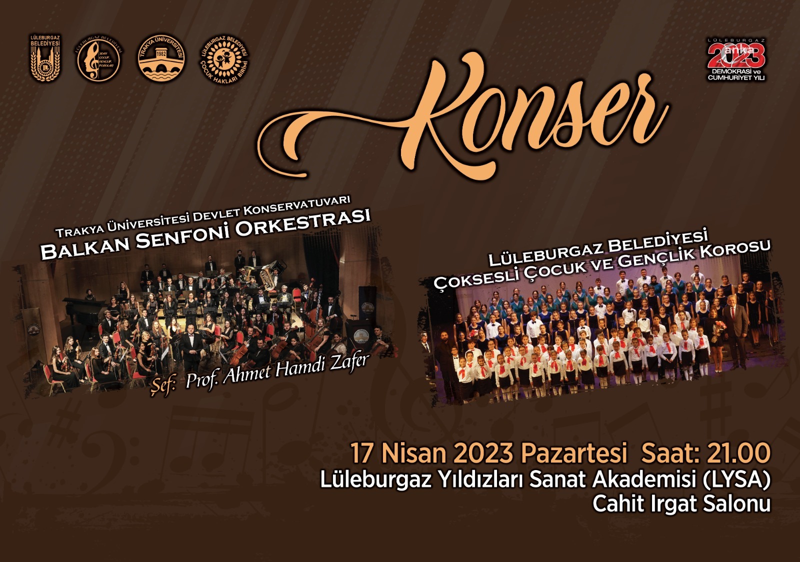 LÜLEBURGAZ'DA 100. YILA ÖZEL KONSER