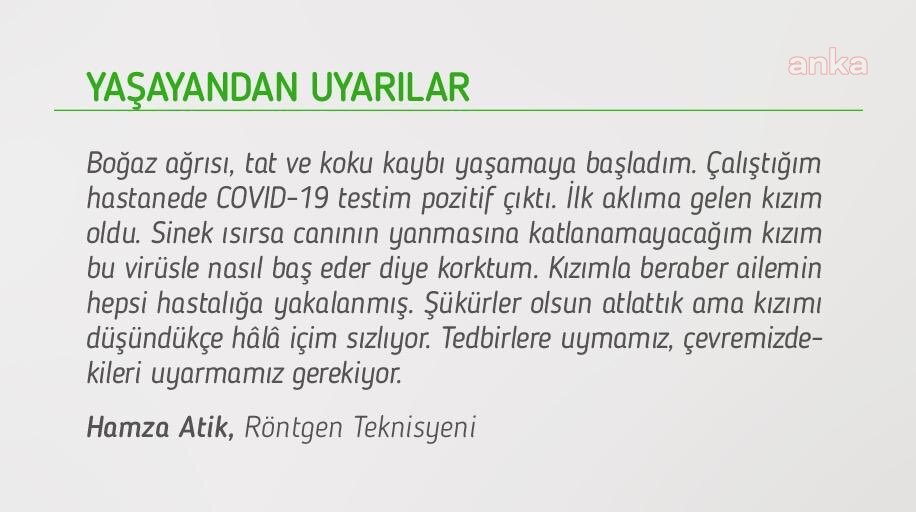 BAKAN KOCA, BİR RÖNTGEN TEKNİSYENİNİN KORONAVİRÜS DENEYİMİNİ PAYLAŞTI