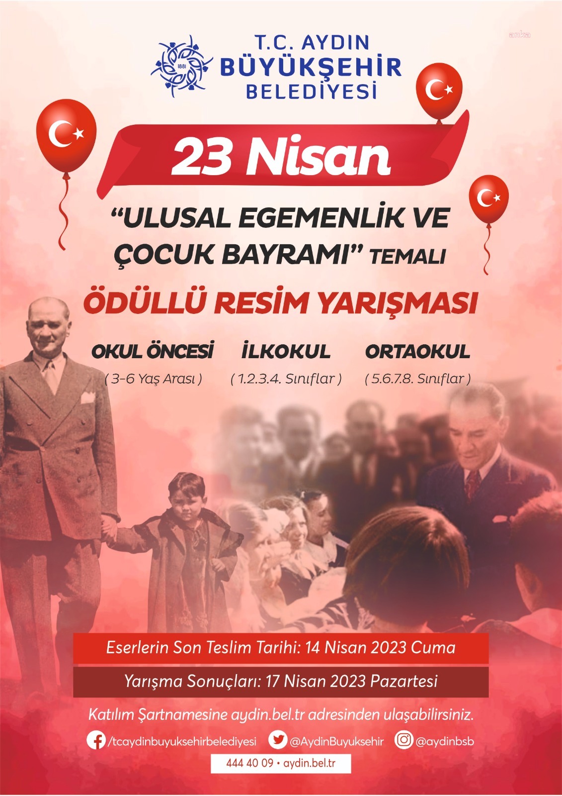 AYDIN BÜYÜKŞEHİR BELEDİYESİ’NDEN 23 NİSAN TEMALI ÖDÜLLÜ RESİM YARIŞMASI