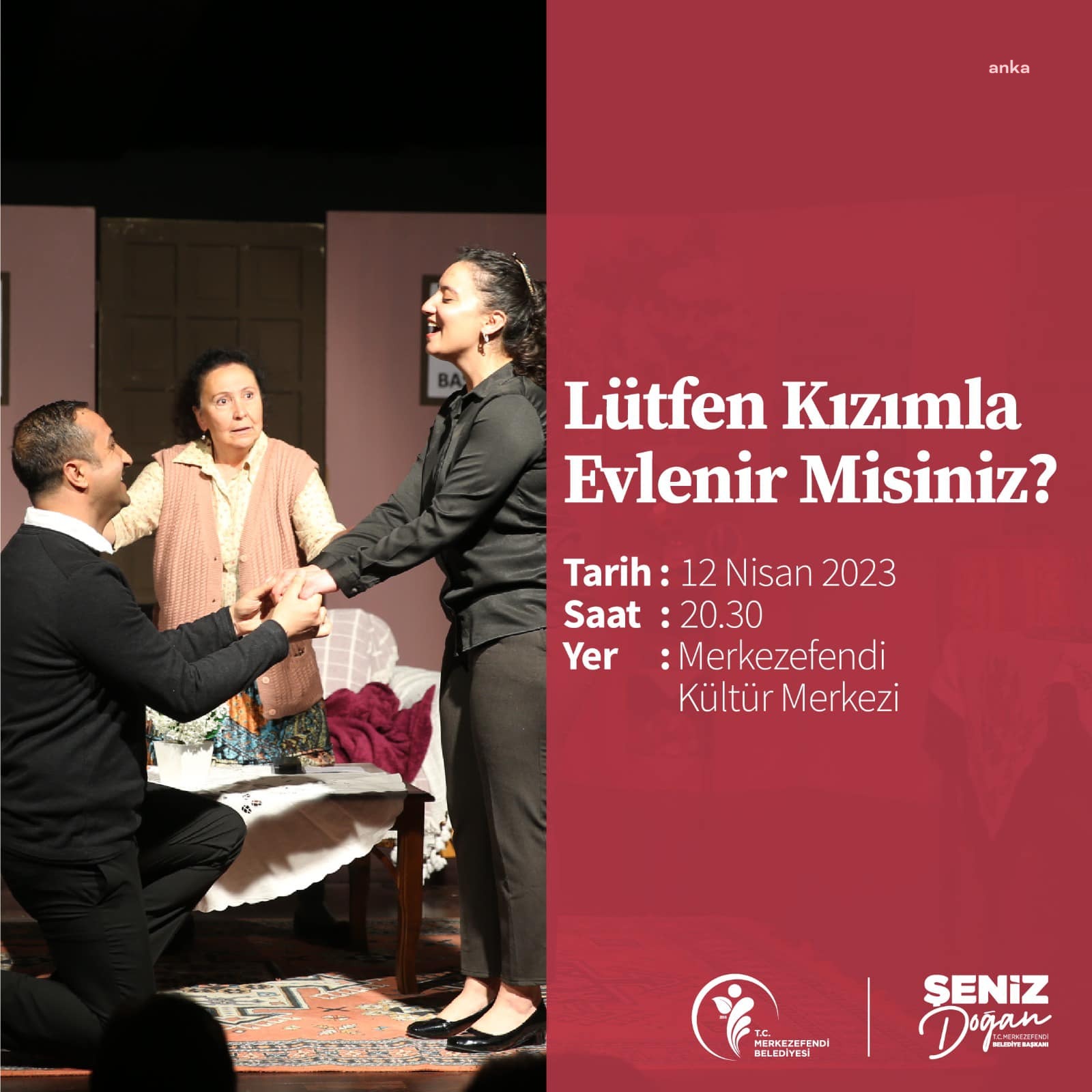 MERKEZEFENDİ KENT TİYATROSU YARIN SEYİRCİ KARŞISINA ÇIKIYOR