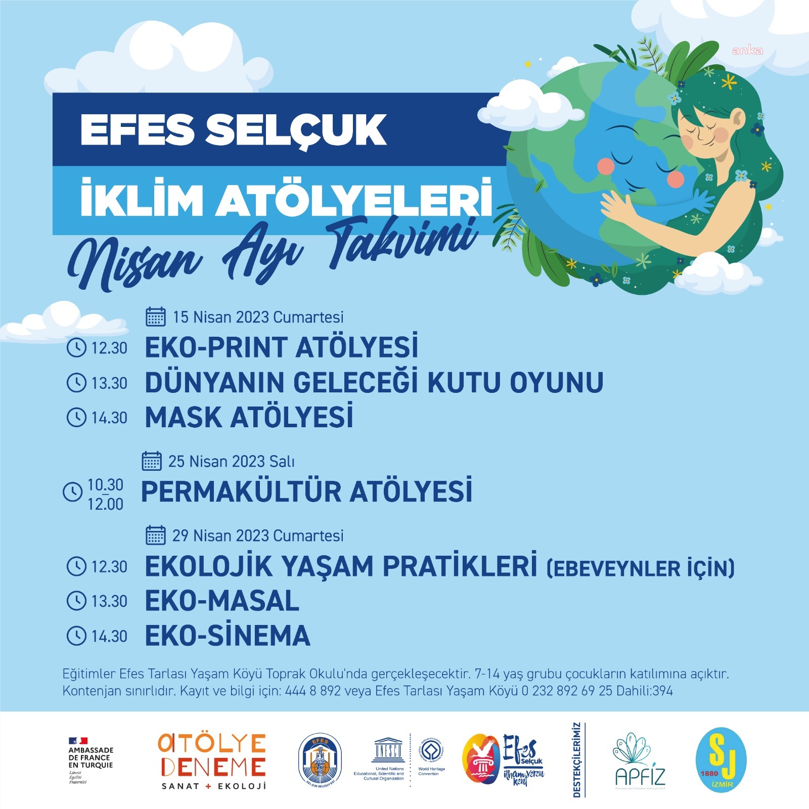 EFES SELÇUK İKLİM ATÖLYELERİ, NİSAN AYI TAKVİMİ İLE DEVAM EDİYOR