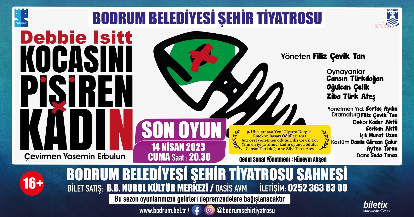 ‘KOCASINI PİŞİREN KADIN’ OYUNU BODRUM SEYİRCİSİNE VEDA EDİYOR