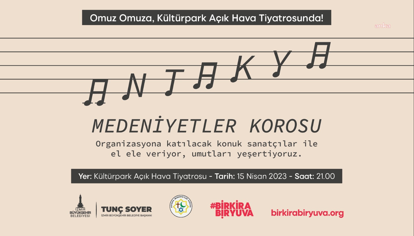 ANTAKYA MEDENİYETLER KOROSU “BİR KİRA BİR YUVA” KAMPANYASI İÇİN SAHNEDE