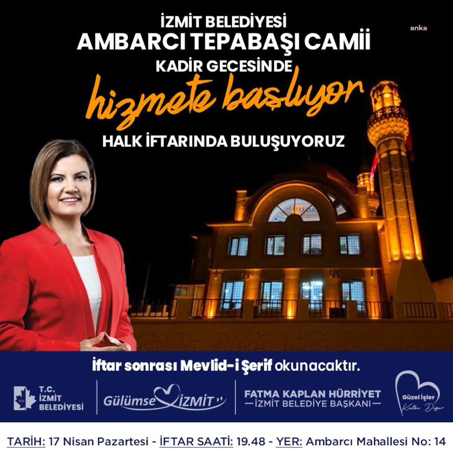 İZMİT BELEDİYESİ AMBARCI TEPEBAŞI CAMİİ YARIN AÇILIYOR