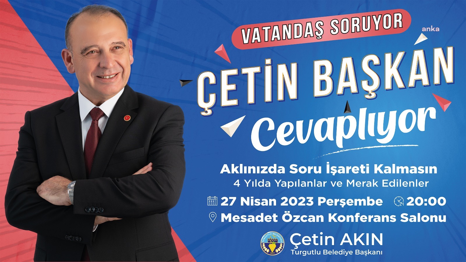 TURGUTLU BELEDİYE BAŞKANI AKIN, VATANDAŞIN SORULARINI YANITLAYACAK