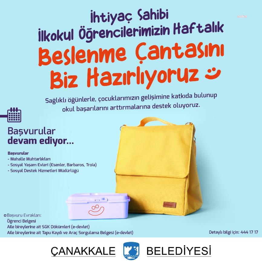 ÇANAKKALE BELEDİYESİ'NİN 'BESLENME SAATİ' UYGULAMASI SÜRÜYOR