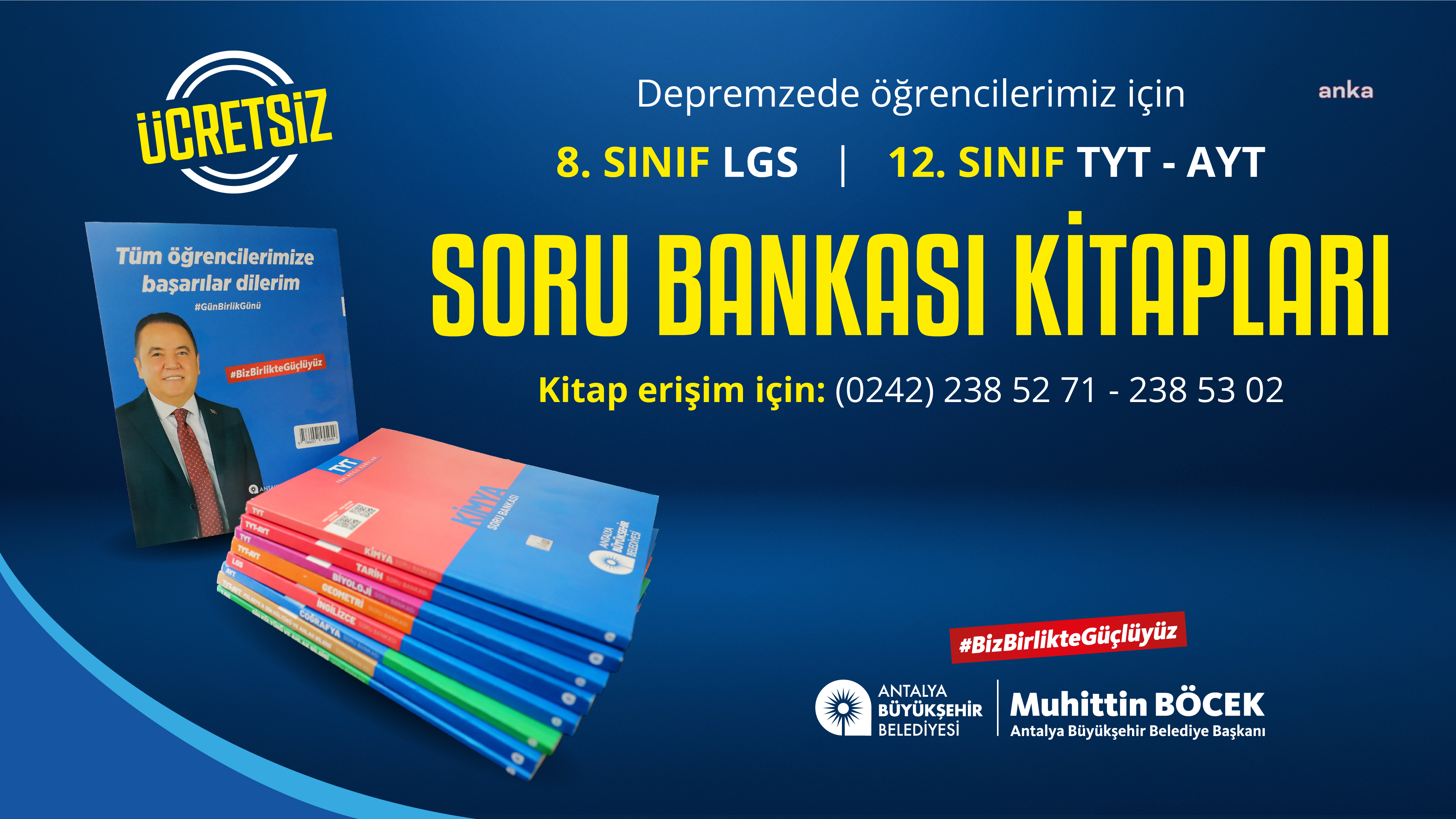 ANTALYA BÜYÜKŞEHİR’DEN DEPREMZEDE ÖĞRENCİLERE SORU BANKASI DESTEĞİ