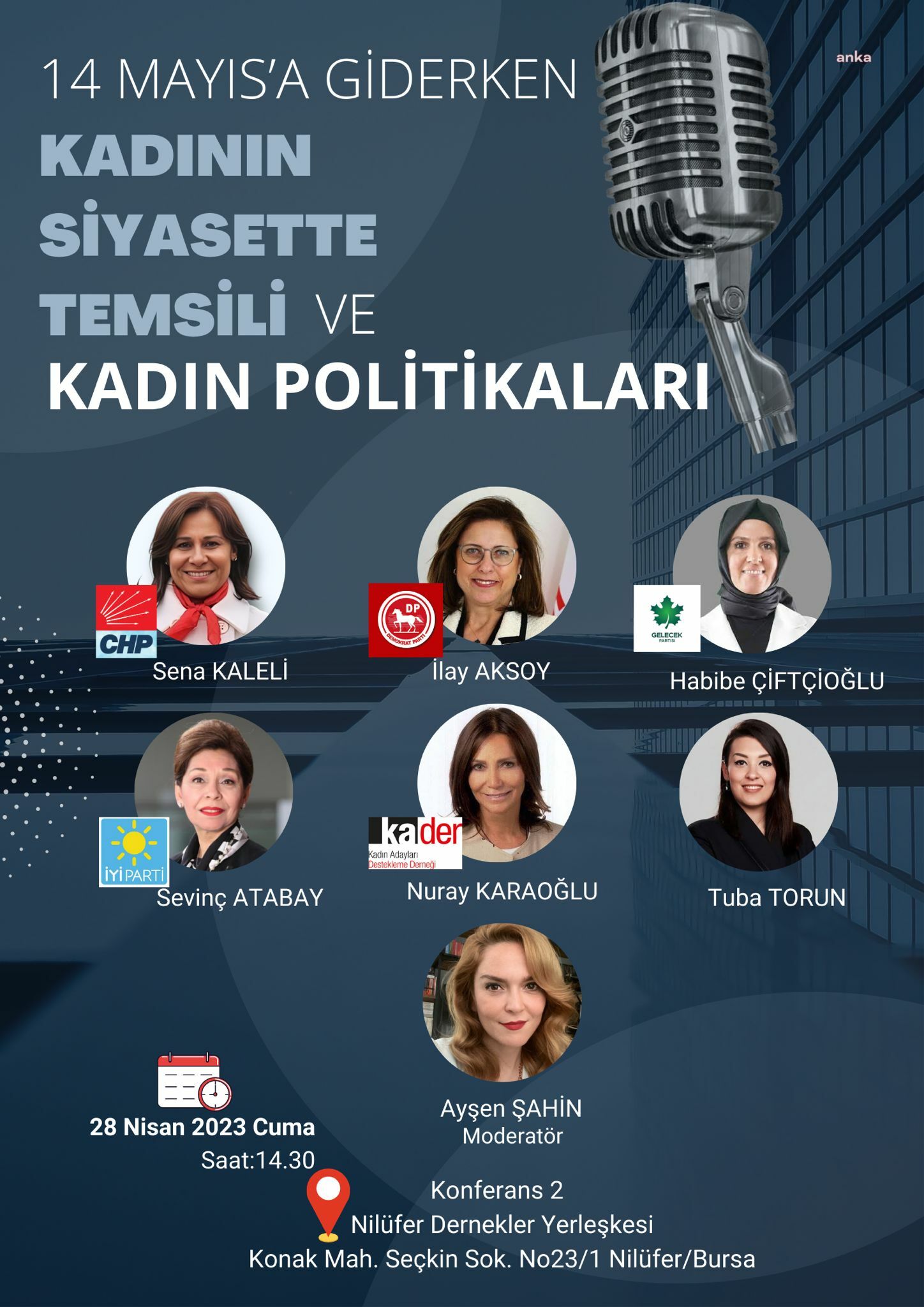 MİLLET İTTİFAKI PARTİLERİNİN, "SİYASETTE KADIN" KONFERANSI BURSA’DA YAPILACAK