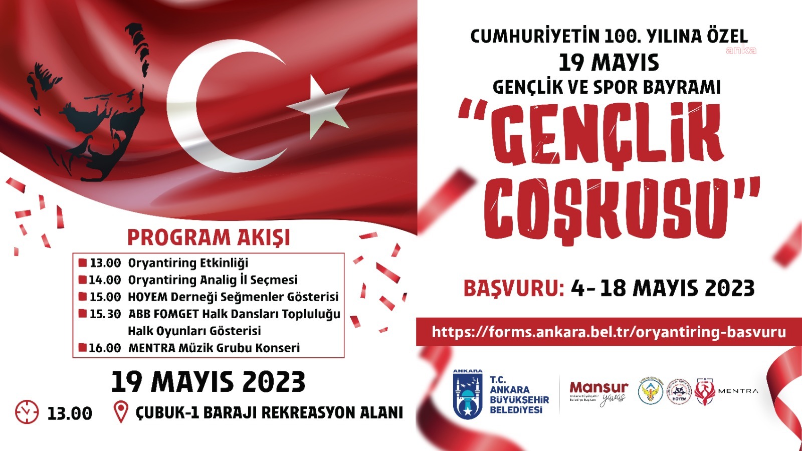ANKARA BÜYÜKŞEHİR BELEDİYESİ, 19 MAYIS’TA ‘GENÇLİK COŞKUSU’ ETKİNLİĞİ DÜZENLEYECEK