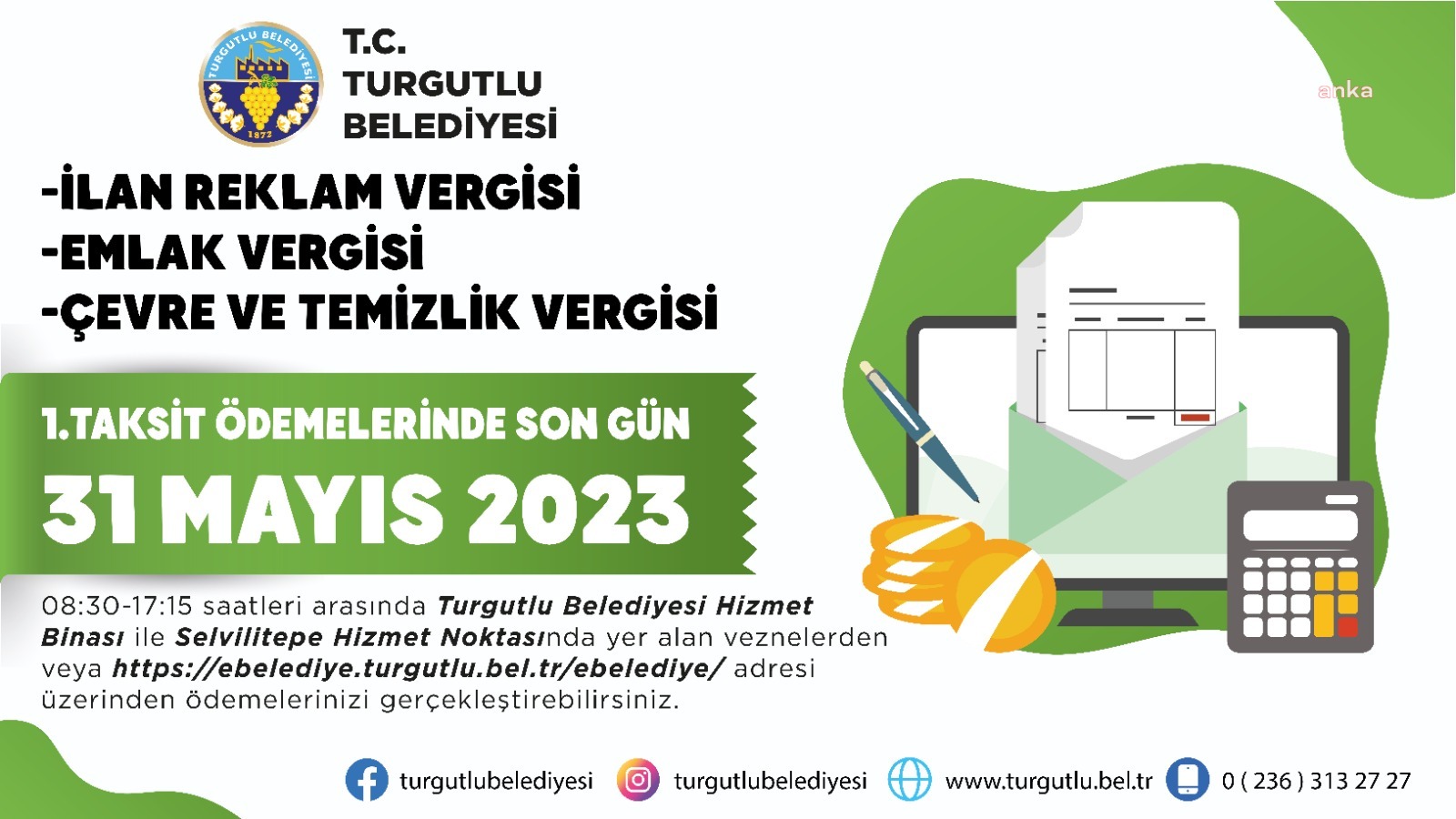 TURGUTLU BELEDİYESİ VERGİ BORÇLARINI YAPILANDIRIYOR