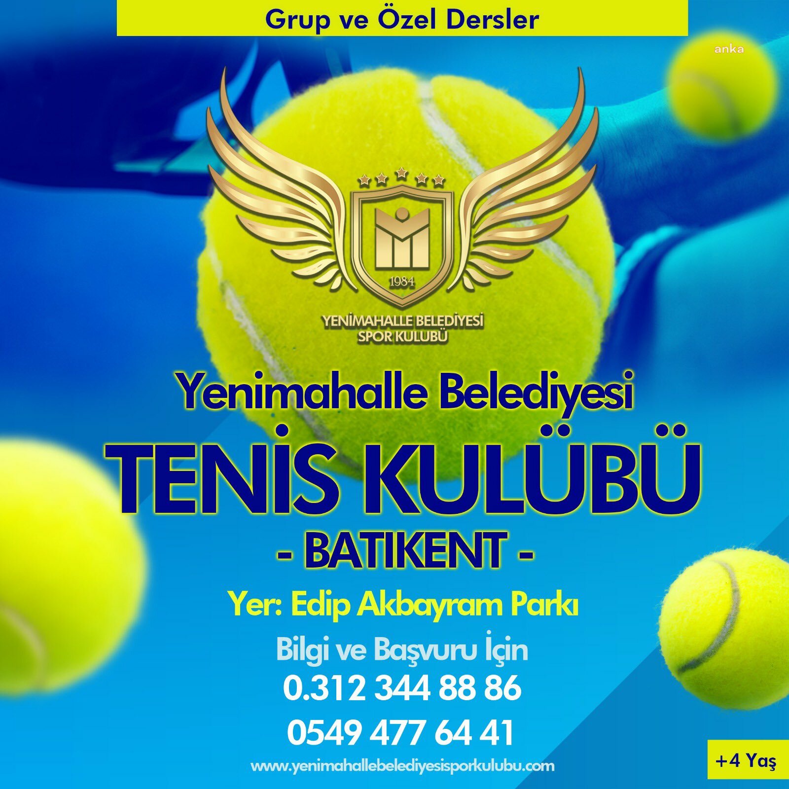 YENİMAHALLE BELEDİYESİ’NİN TENİS EĞİTİMİ İÇİN KAYITLAR SÜRÜYOR
