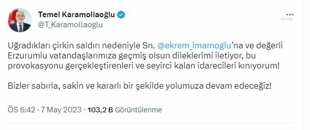 KARAMOLLAOĞLU’NDAN İMAMOĞLU’NA YÖNELİK PROVOKASYONA TEPKİ: "SEYİRCİ KALAN İDARECİLERİ KINIYORUM"