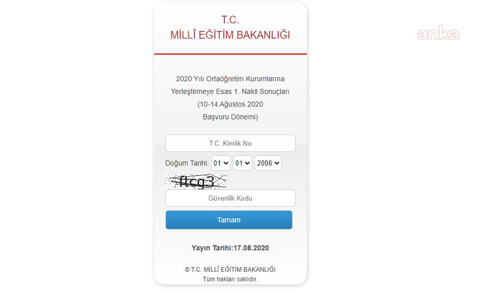 LGS BİRİNCİ NAKİL SONUÇLARI AÇIKLANDI