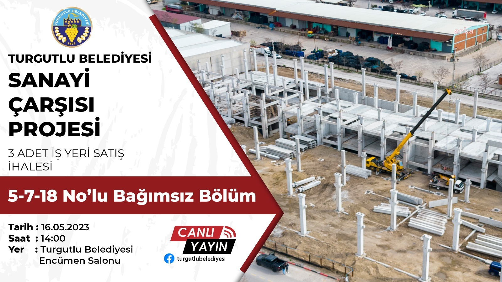 TURGUTLU BELEDİYESİ’NİN ‘SANAYİ ÇARŞISI’ PROJESİNDE 3 İŞ YERİ DAHA İHALEYE ÇIKIYOR