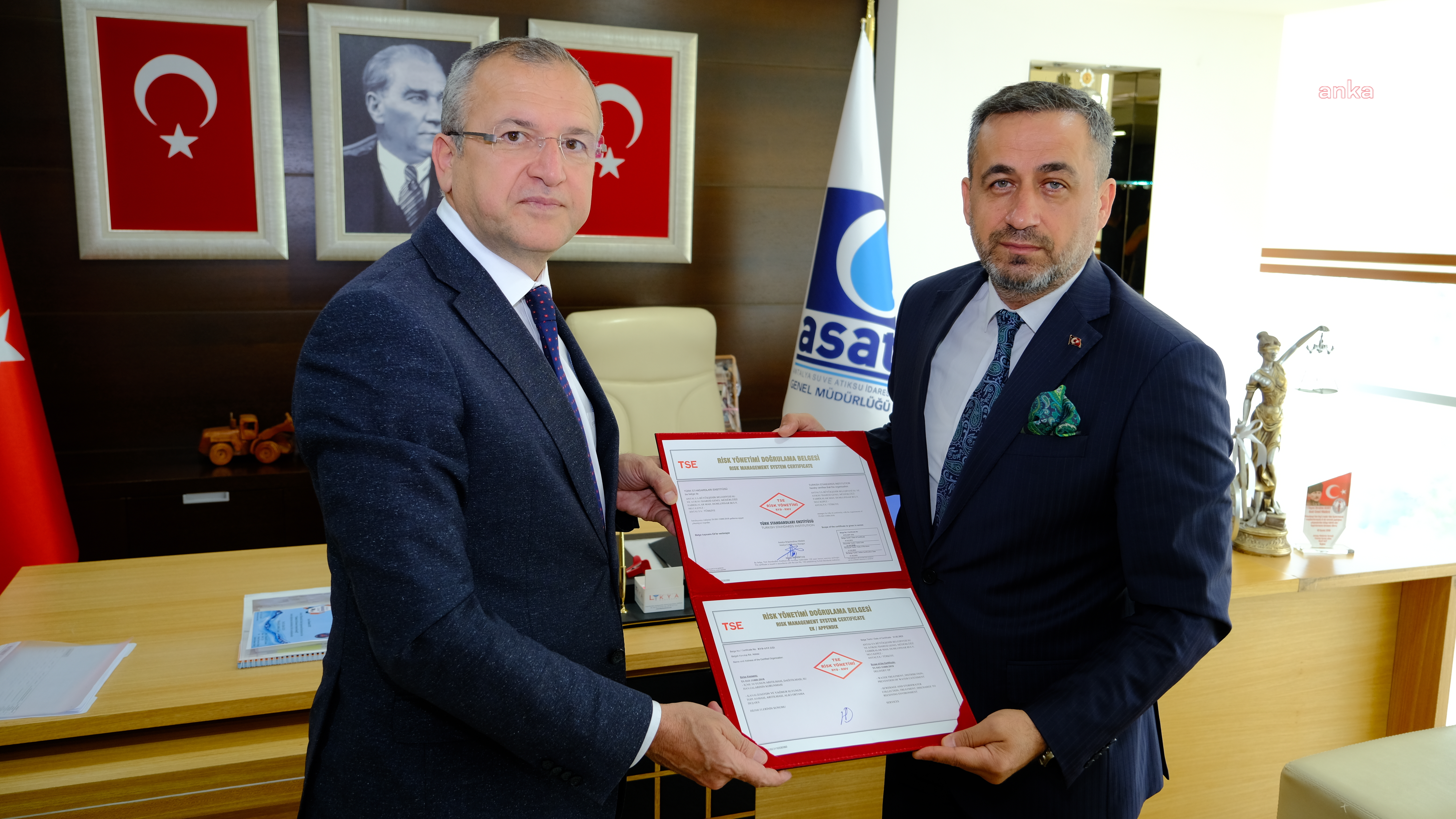 ANTALYA SU VE ATIKSU GENEL MÜDÜRLÜĞÜ, RİSK YÖNETİM BELGESİ ALDI