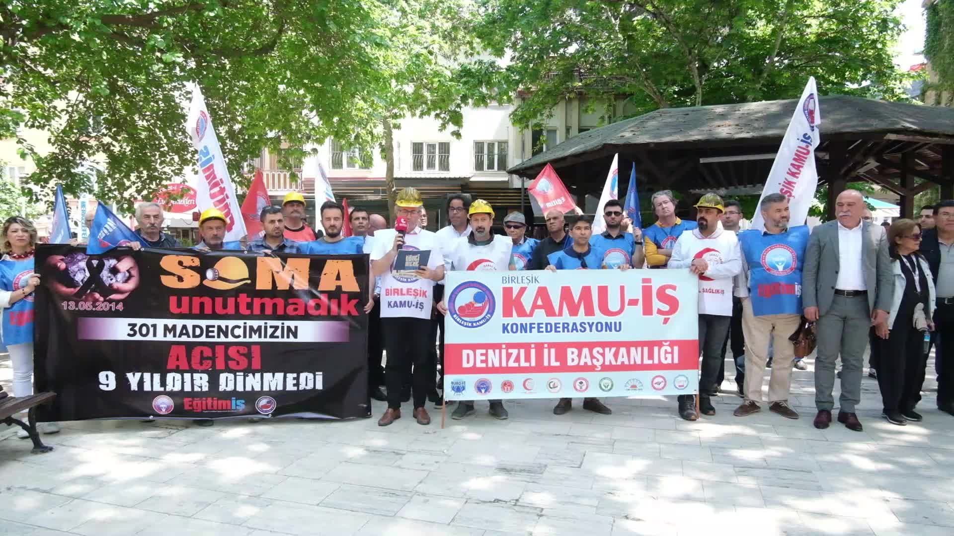 BİRLEŞİK KAMU-İŞ SENDİKASI DENİZLİ ŞUBESİ SOMA MADEN FACİASINDA HAYATINI KAYBEDEN 301 MADENCİYİ ANDI