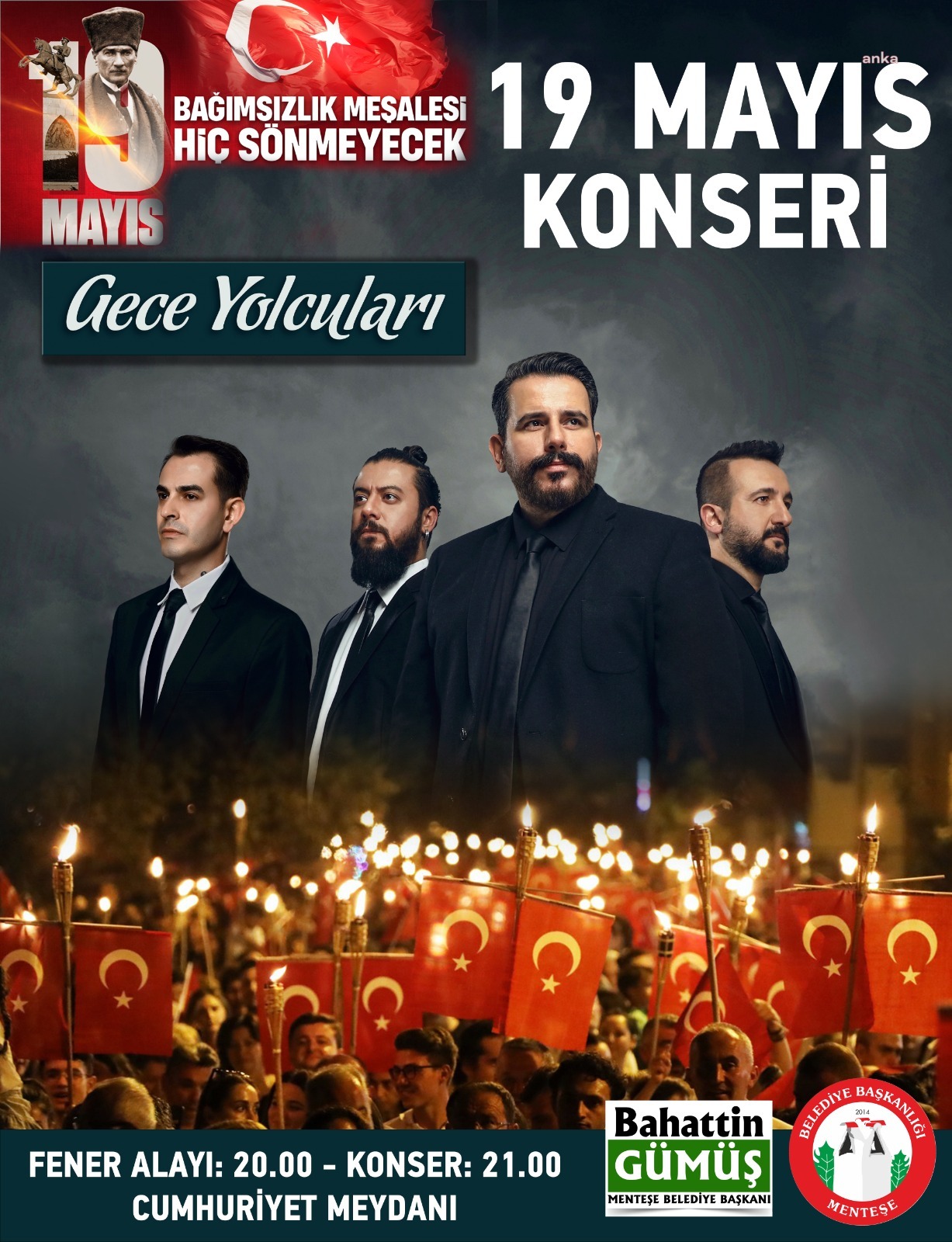 19 MAYIS, MENTEŞE'DE FENER ALAYI VE GECE YOLCULARI KONSERİYLE KUTLANACAK