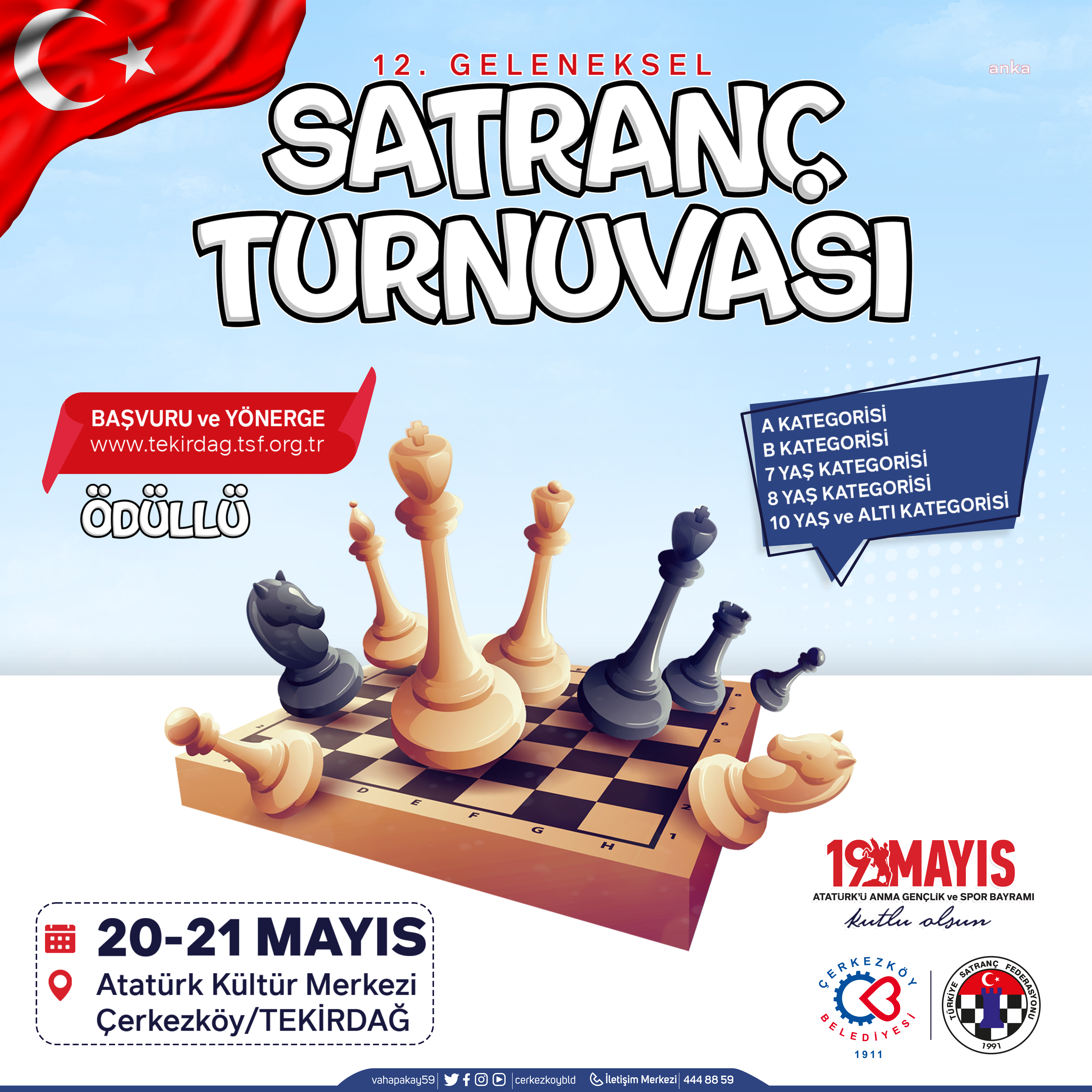 19 MAYIS, ÇERKEZKÖY'DE COŞKUYLA KUTLANACAK