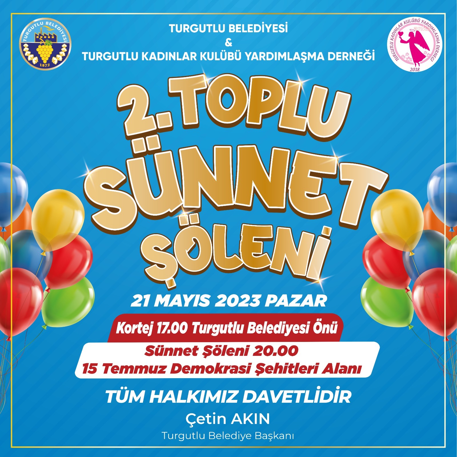 TURGUTLU BELEDİYESİ, 2’NCİ KEZ TOPLU SÜNNET ŞÖLENİ DÜZENLİYOR