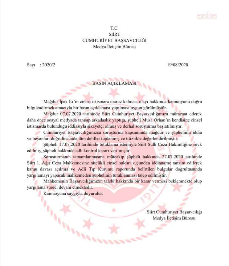 SİİRT CUMHURİYET BAŞSAVCILIĞI: MUSA ORHAN'LA İLGİLİ TUTUKLAMA TALEP EDİLDİ