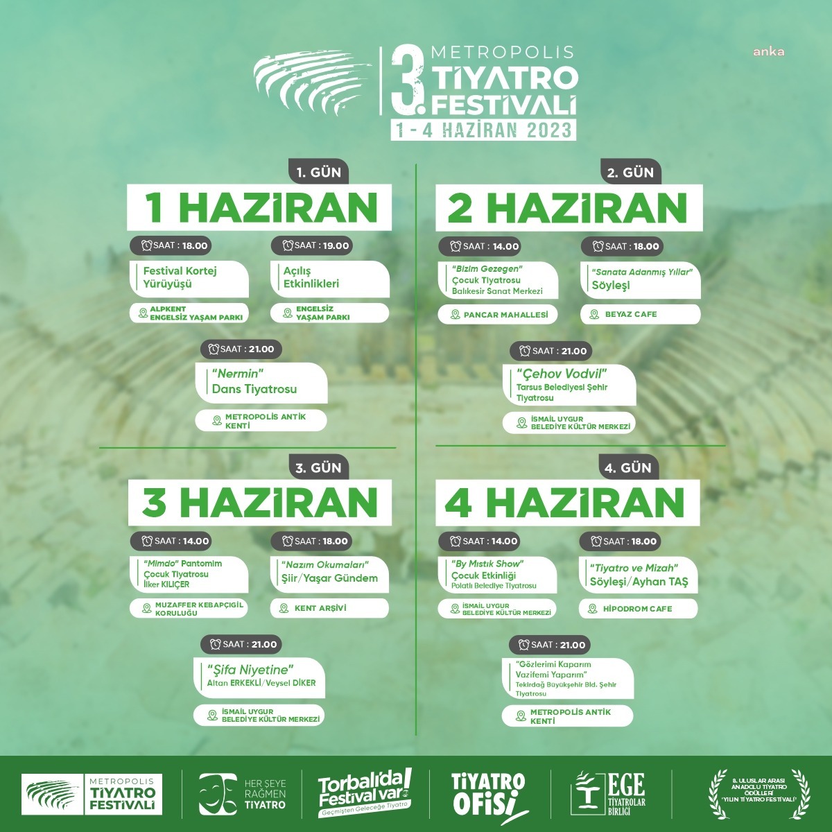 TORBALI BELEDİYESİ’NİN ‘METROPOLİS TİYATRO FESTİVALİ’NİN PROGRAMI BELLİ OLDU