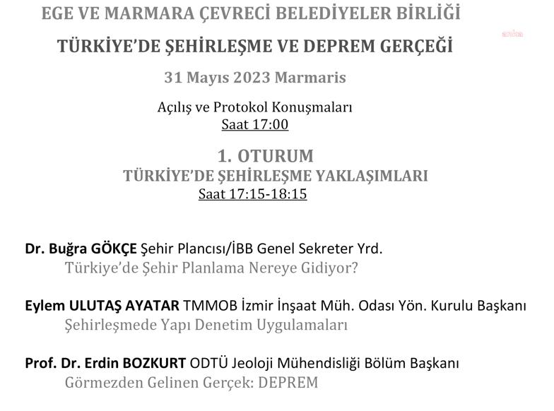 ‘ŞEHİRLEŞME VE DEPREM GERÇEĞİ’ MARMARİS’TE ELE ALINACAK