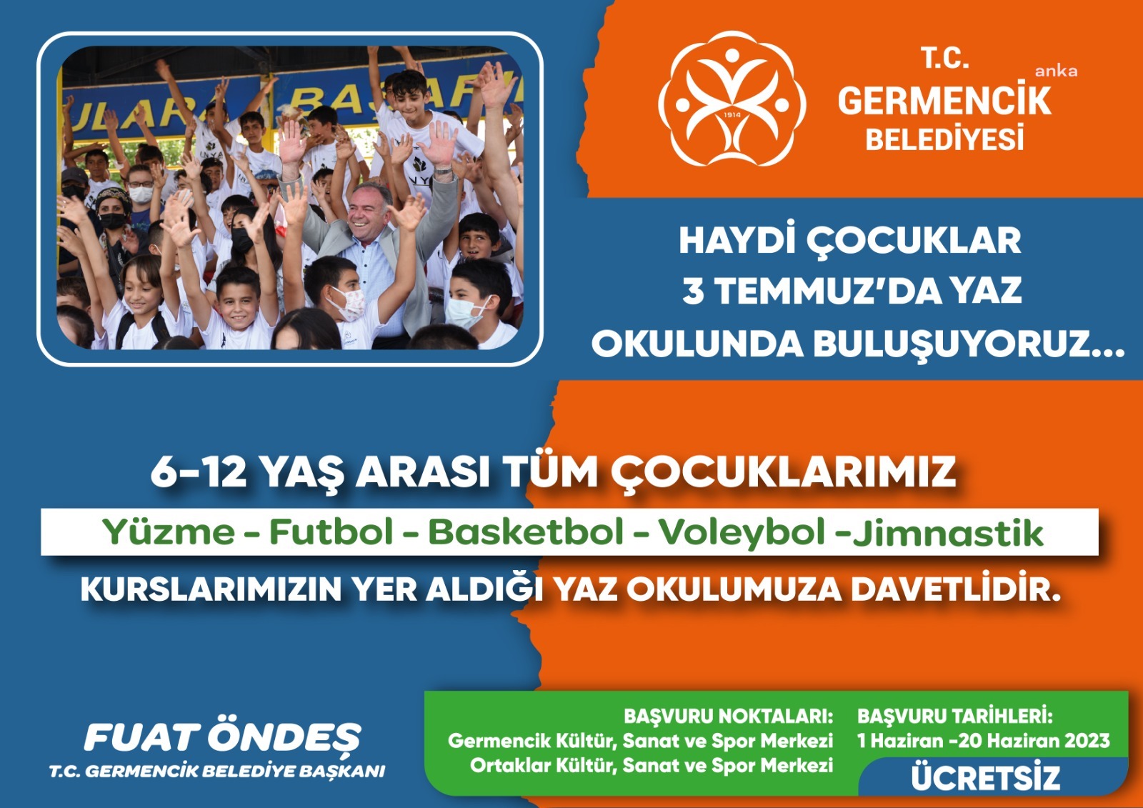 GERMENCİK BELEDİYESİ, YAZ OKULU KAYITLARI BAŞLIYOR