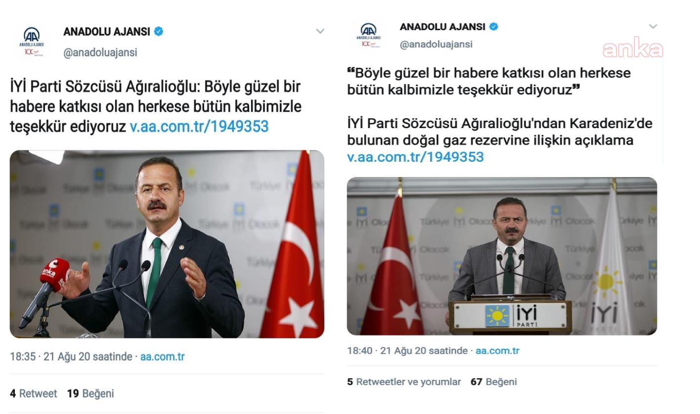 ANADOLU AJANSI, ANKA MİKROFONUNU FARK EDİNCE HABERİN FOTOĞRAFINI DEĞİŞTİRDİ