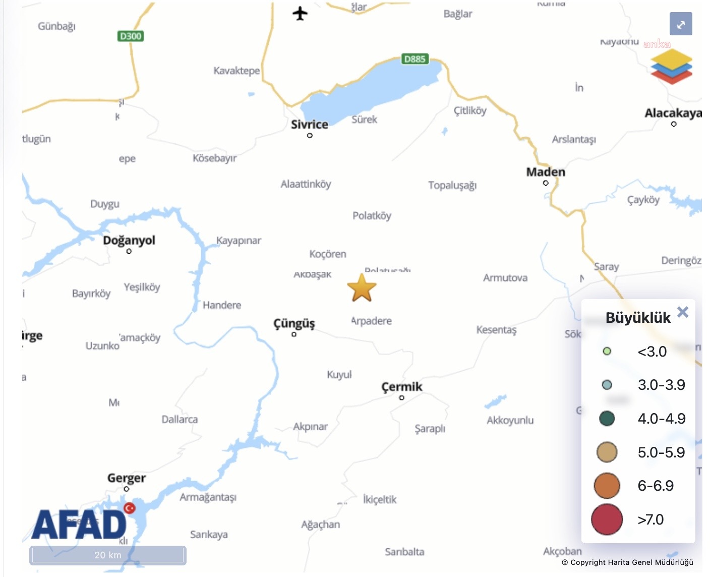 DİYARBAKIR ÇÜNGÜŞ’TE 4.2 BÜYÜKLÜĞÜNDE DEPREM OLDU