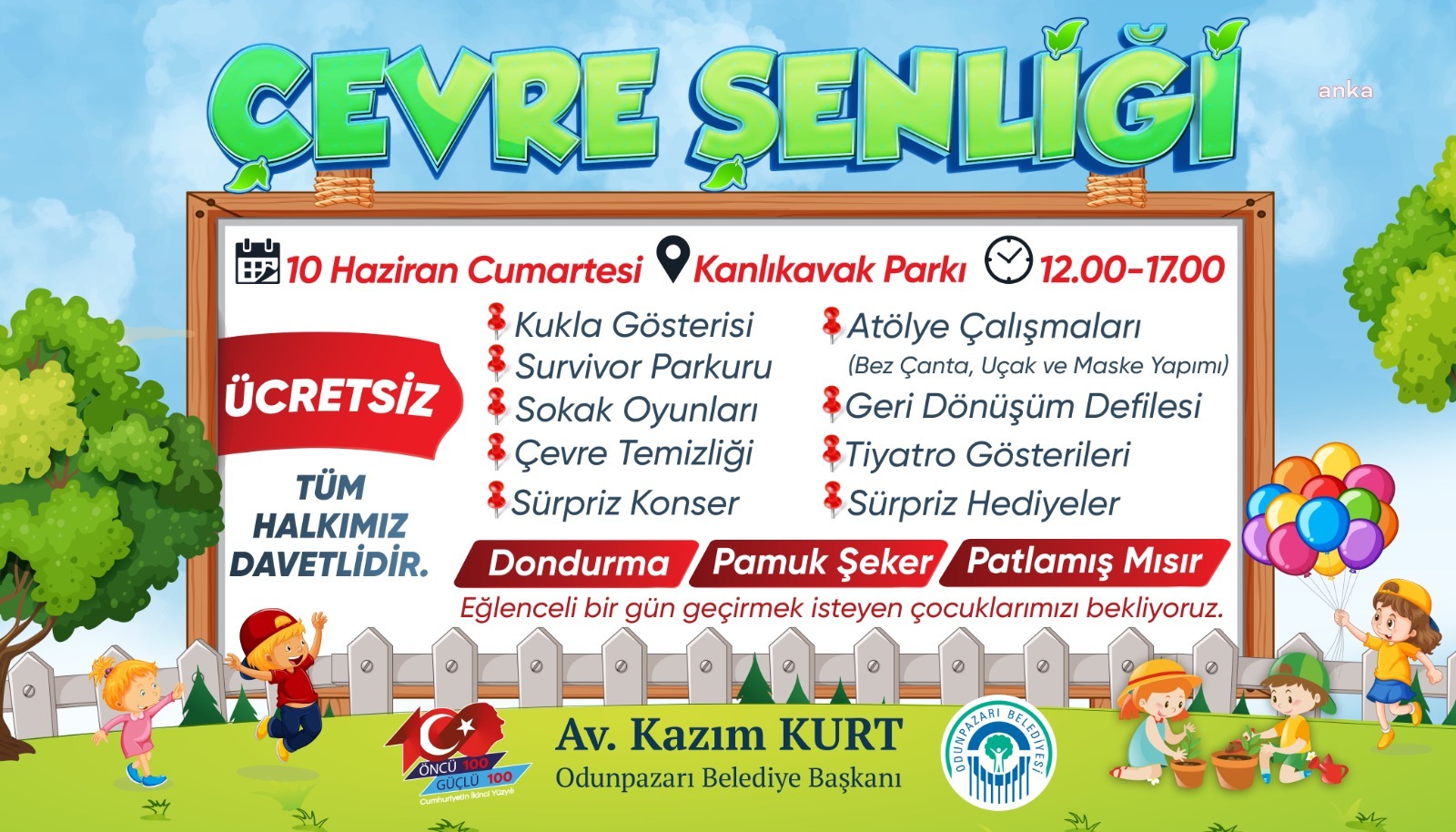 ODUNPAZARI BELEDİYESİ, ÇOCUKLAR İÇİN 'ÇEVRE ŞENLİĞİ' DÜZENLİYOR