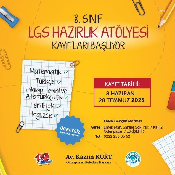 ODUNPAZARI BELEDİYESİ’NDEN ÜCRETSİZ LGS HAZIRLIK ATÖLYESİ