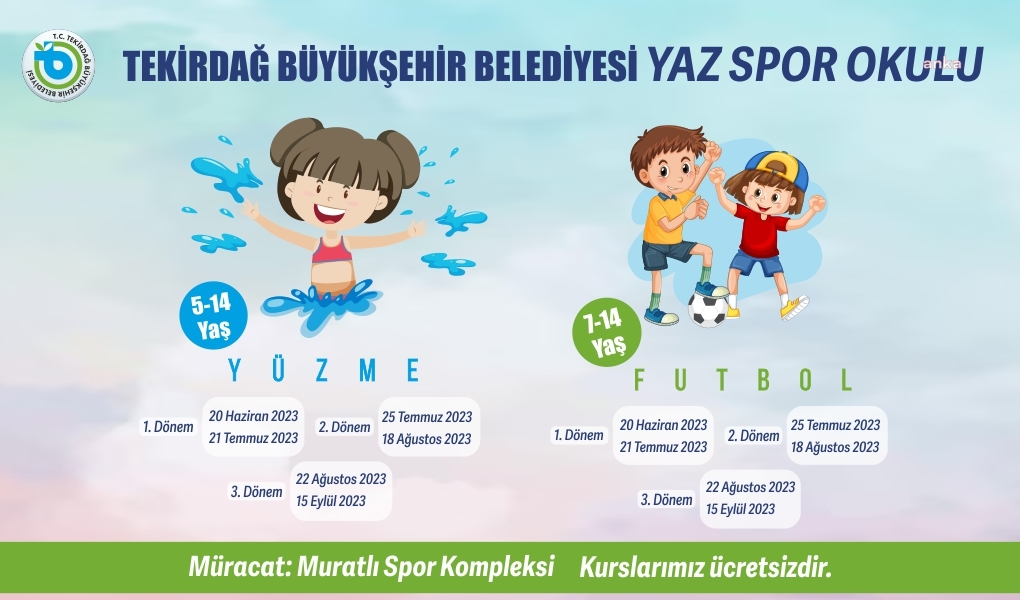 TEKİRDAĞ BÜYÜKŞEHİR BELEDİYESİ'NİN YAZ SPOR OKULU BAŞLIYOR