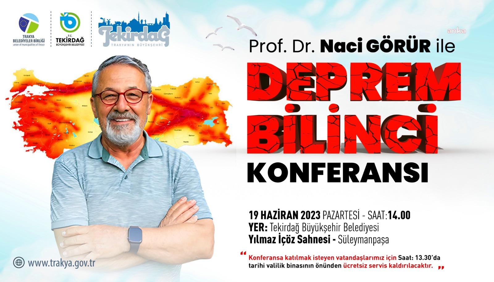 PROF. DR. NACİ GÖRÜR'DEN TEKİRDAĞ'DA ‘DEPREM BİLİNCİ’ KONFERANSI