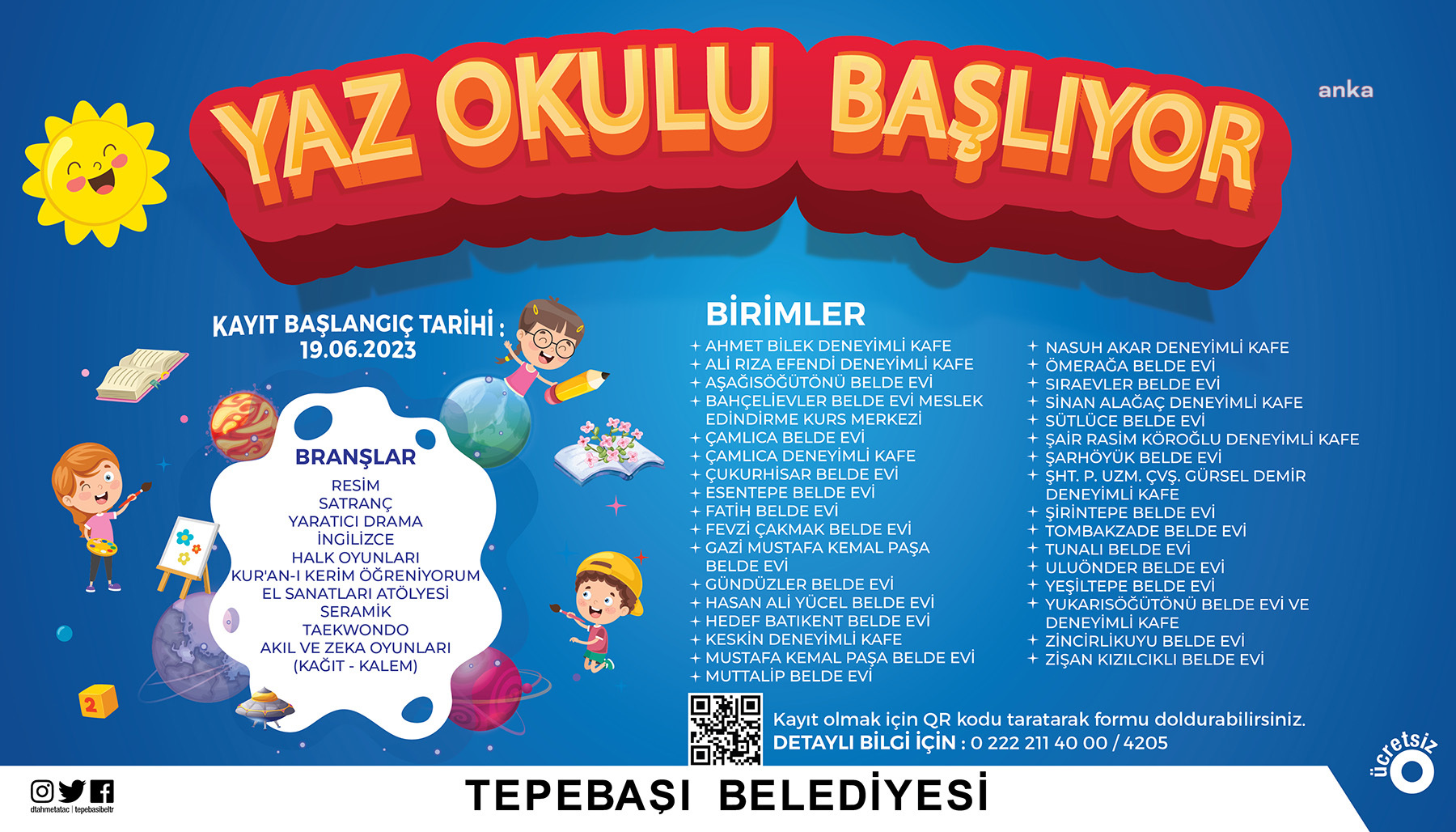 TEPEBAŞI BELEDİYESİ’NİN YAZ OKULUNA KAYITLAR BAŞLIYOR
