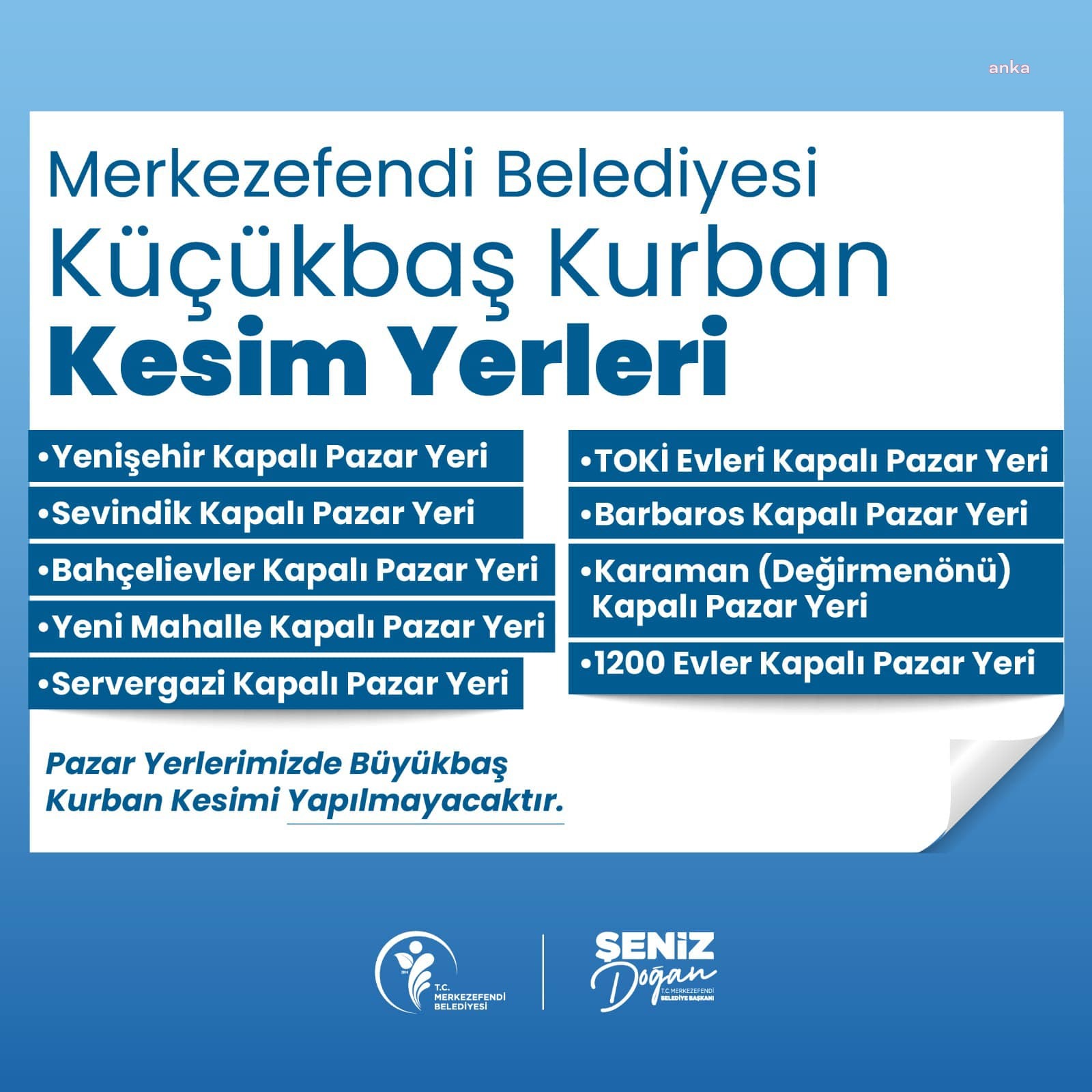 MERKEZEFENDİ’DE KURBAN KESİM YERLERİ BELİRLENDİ
